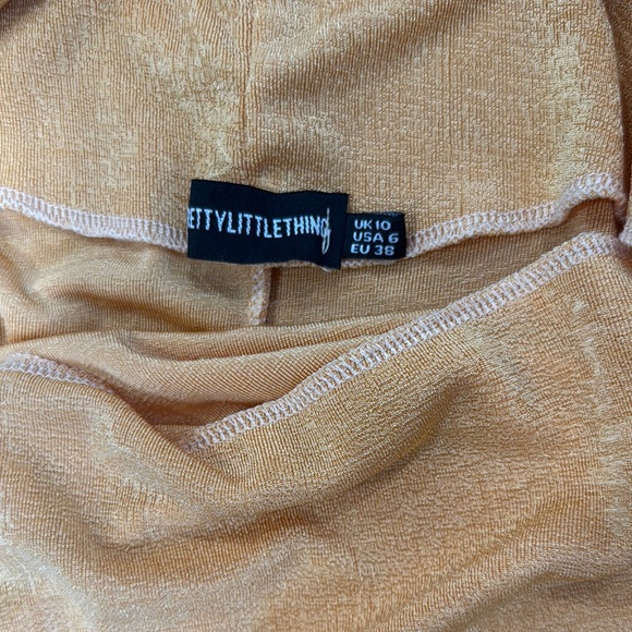 PrettyLittleThing Orange Maxi Dress Size 6 - Picture 3 of 10